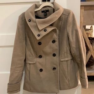 H&M women’s tan pea coat
